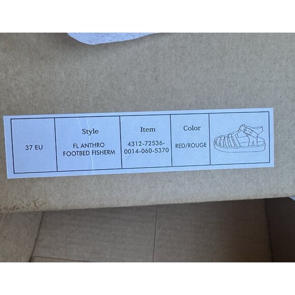 NWT EU37 /US 6-6.5 -Anthropologie Fisherman Flats Red Suede leather (NWT US$150) - Picture 9 of 13